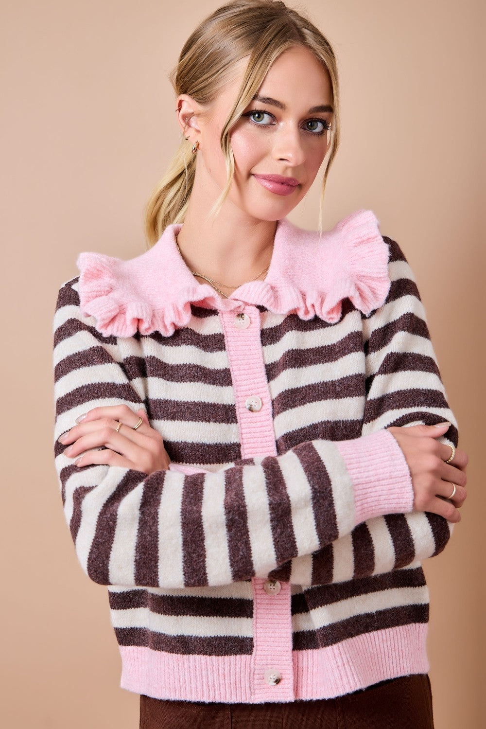Diana Pink Striped Sweater