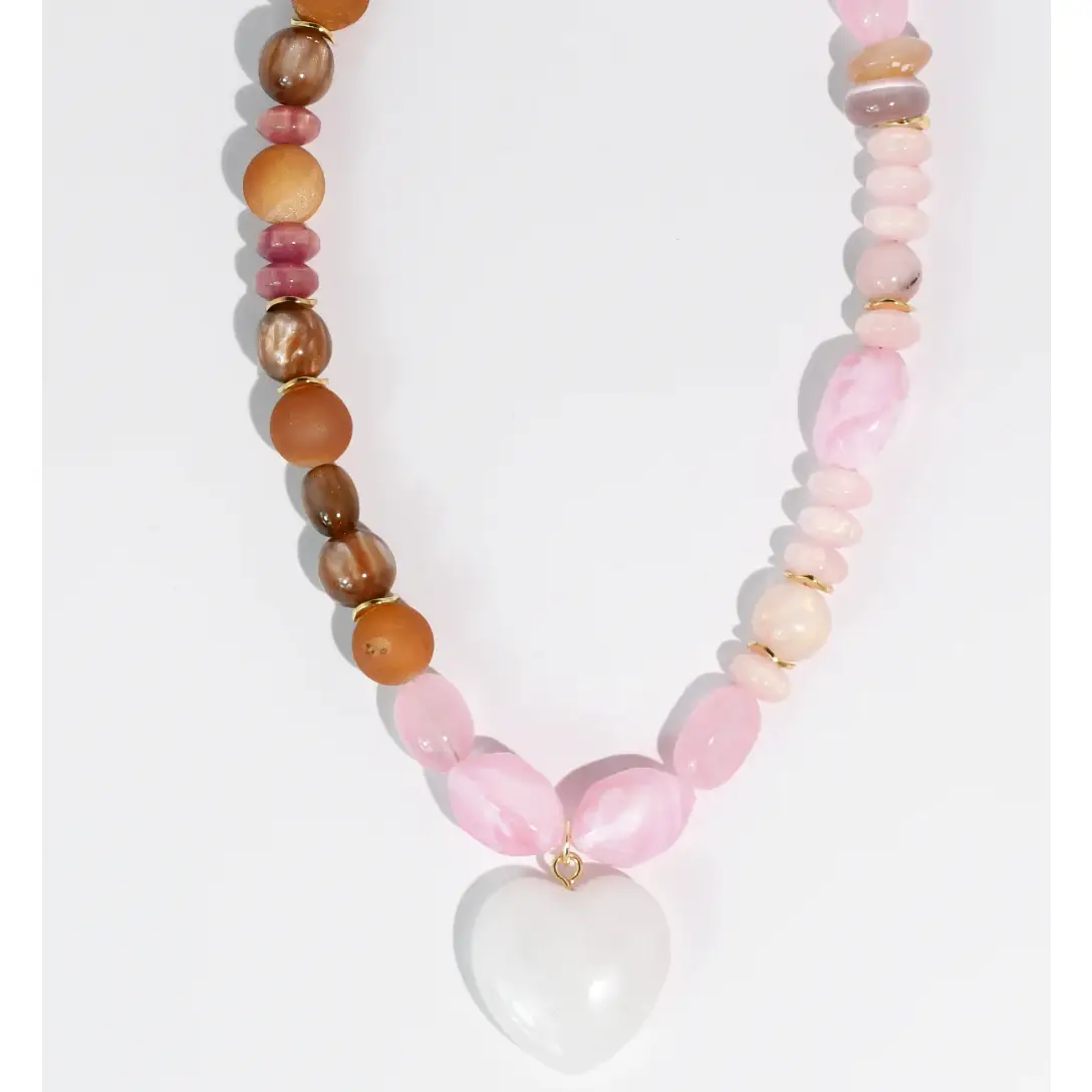 Babe Gemstone Heart Necklace