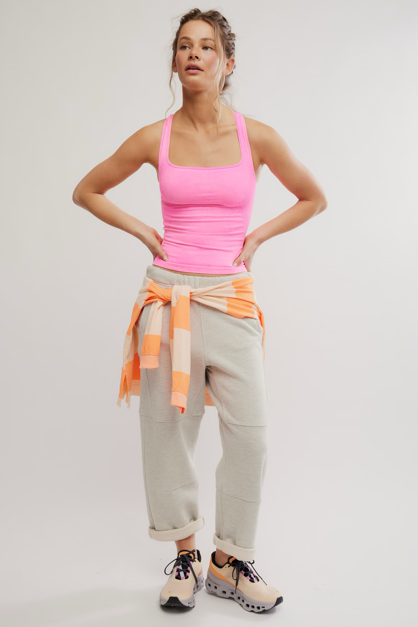 GOOD KARMA LONG TANK / WASHED HOT PINK