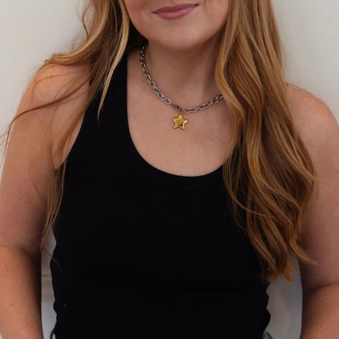 Two Toned Star Necklace