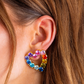 Drop Earrings - Hearts w/ Colorful Gems - Katie