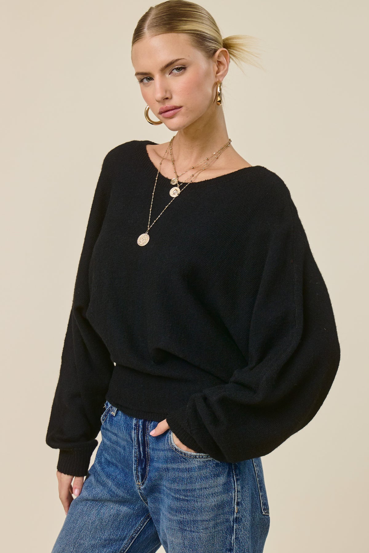 Molly Black Knit Sweater