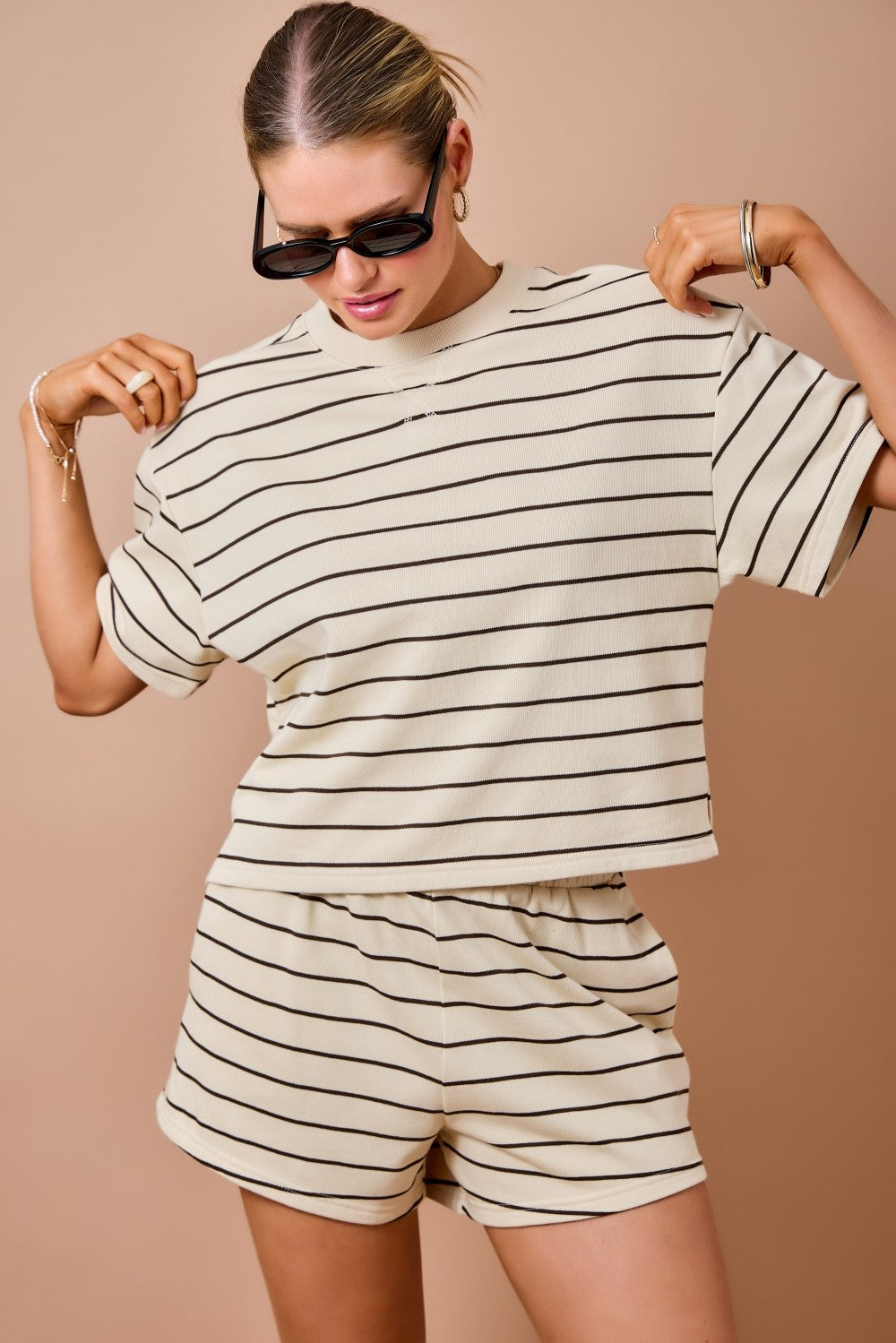 Dream Oatmeal Striped Set Top