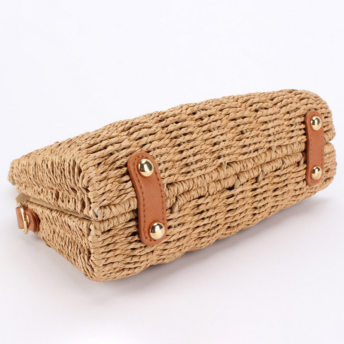 Straw Beach Bag with Bamboo Handle