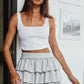 Blaire Grey Ruffle Mini Skirt