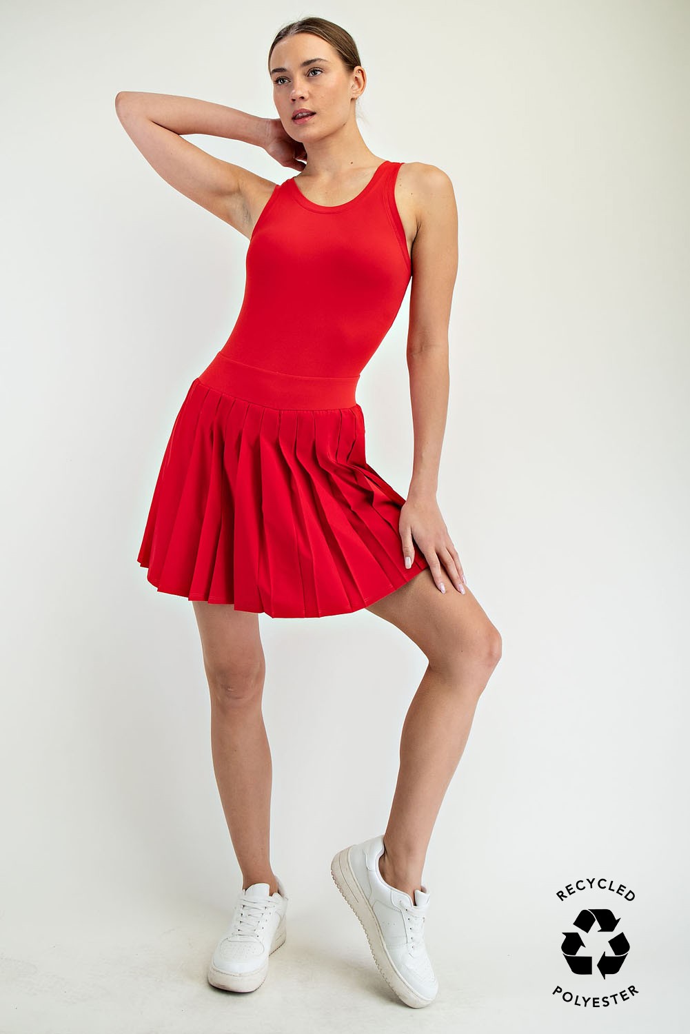 Butter Pleated Active Dress Red