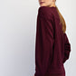 Mock Neck Cherry Pullover