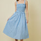 Dina Blue Striped Midi Dress