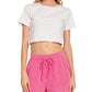 Rib Long Sleeve Tee & Shorts Set Fuchsia