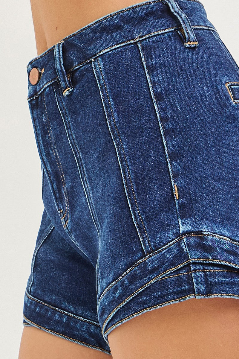 Risen High Rise Layered Hem Shorts