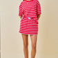 Dylan Striped Set Skirt Red