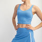 V Neck Yoga Top Aqua Splash