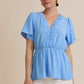 Grace Blue V Neck Top