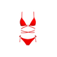 Heart Detail String Red Bikini Top