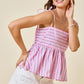 Daisy Pink Striped Set Top