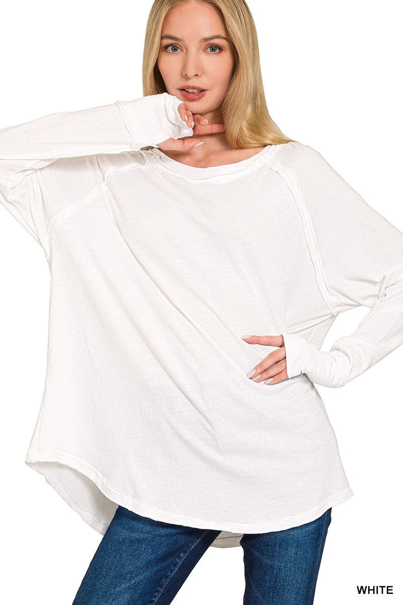 Cotton Thumbhole Top White