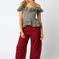 Edith Checkered Ruffle Top