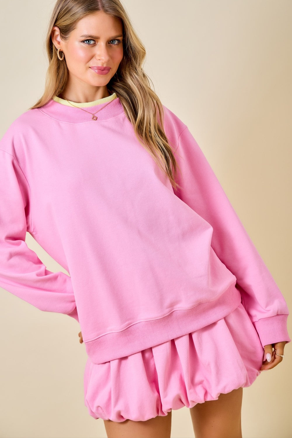 Dana Pink Mockneck