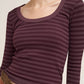 Striped Scoop Neck Ls Top MULTIPLE COLORS