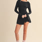 Long Sleeve Wrap Tie Front Dress