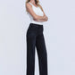 Vervet Black High Rise Elastic Wide Jeans
