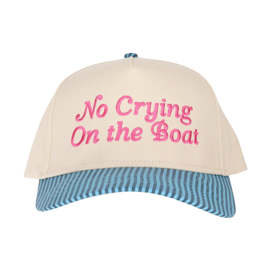 No Crying On the Boat Embroidered Trucker Hat