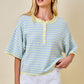 Deann Striped Top Blue