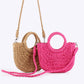 Solid Color Semi-Circle Handmade Straw BAG