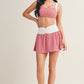 Kyla Gingham Ruched Waistband Skort