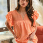 Brianna Orange Ruffle Top