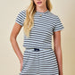 Dina Navy and Blue Striped Top