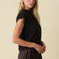 Valerie Cap Sleeve Crop Tee Black