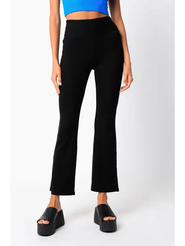 Nia Ribbed Pants Black