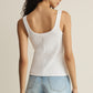 Z SUPPPLY Niko Scallop Rib Tank Top White