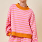 Dex Striped Mockneck Set Shorts Pink