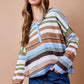 Deb Blue and Brown Striped Sweater
