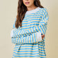 Darla Blue Striped Mockneck