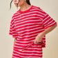 Dylan Striped Set Top Red