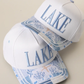 Lake 3D Embroidered Coastal Printed Brim Trucker Hat