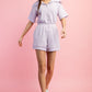 Lavender short sleeve romper