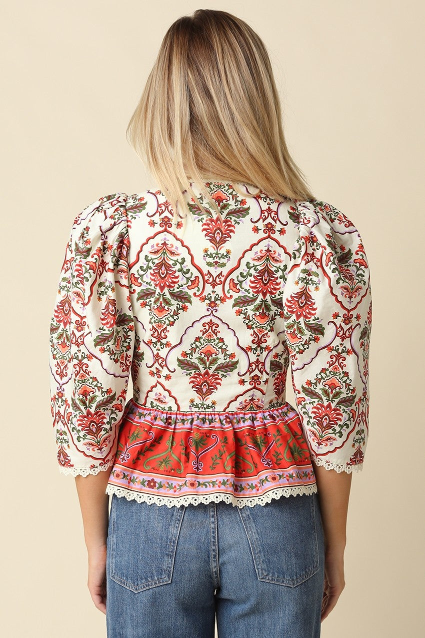 Eloise Floral Peplum Blouse
