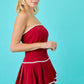Destiny Maroon Strapless Dress