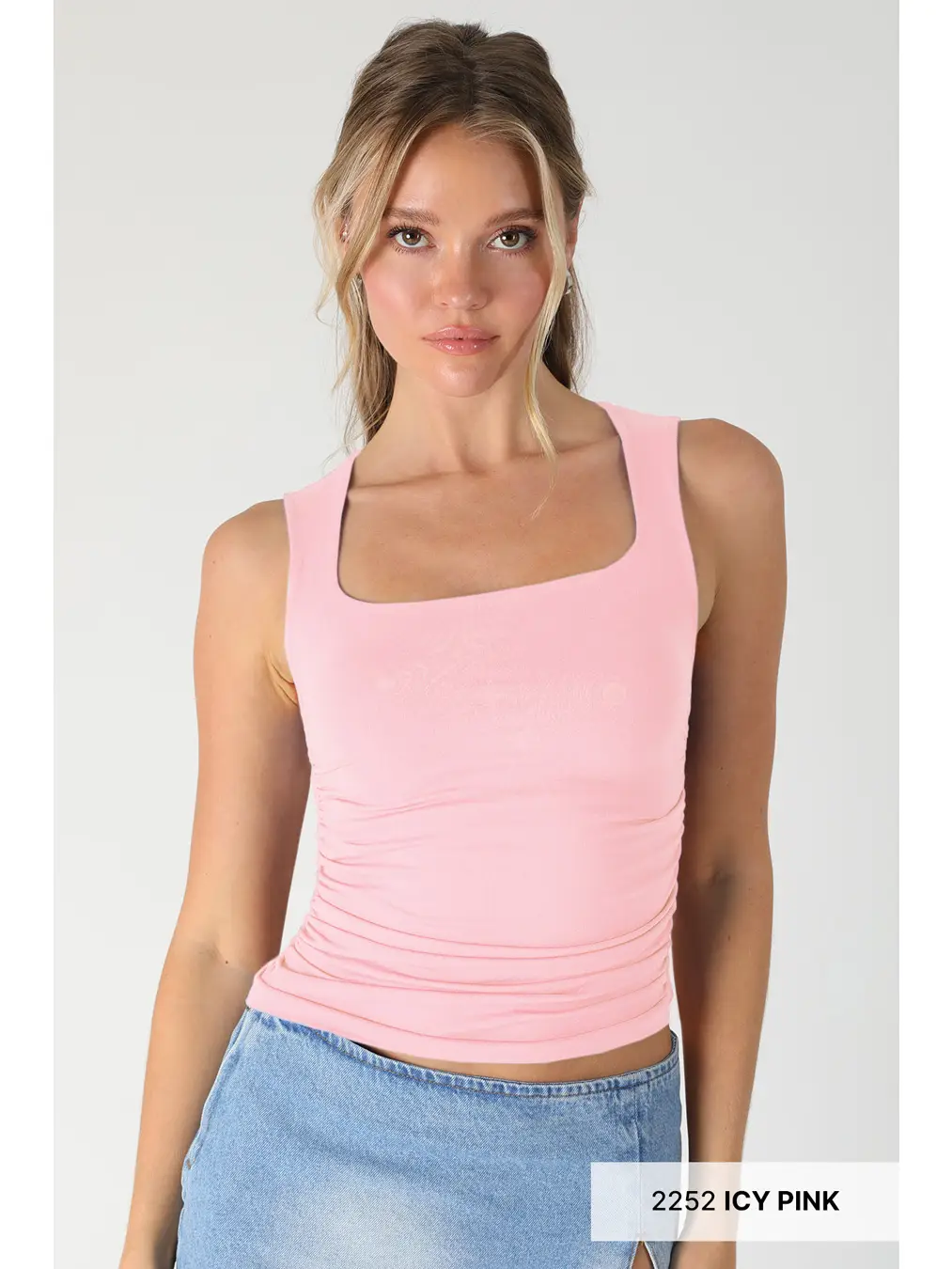 Clean Line Square Shirred Top