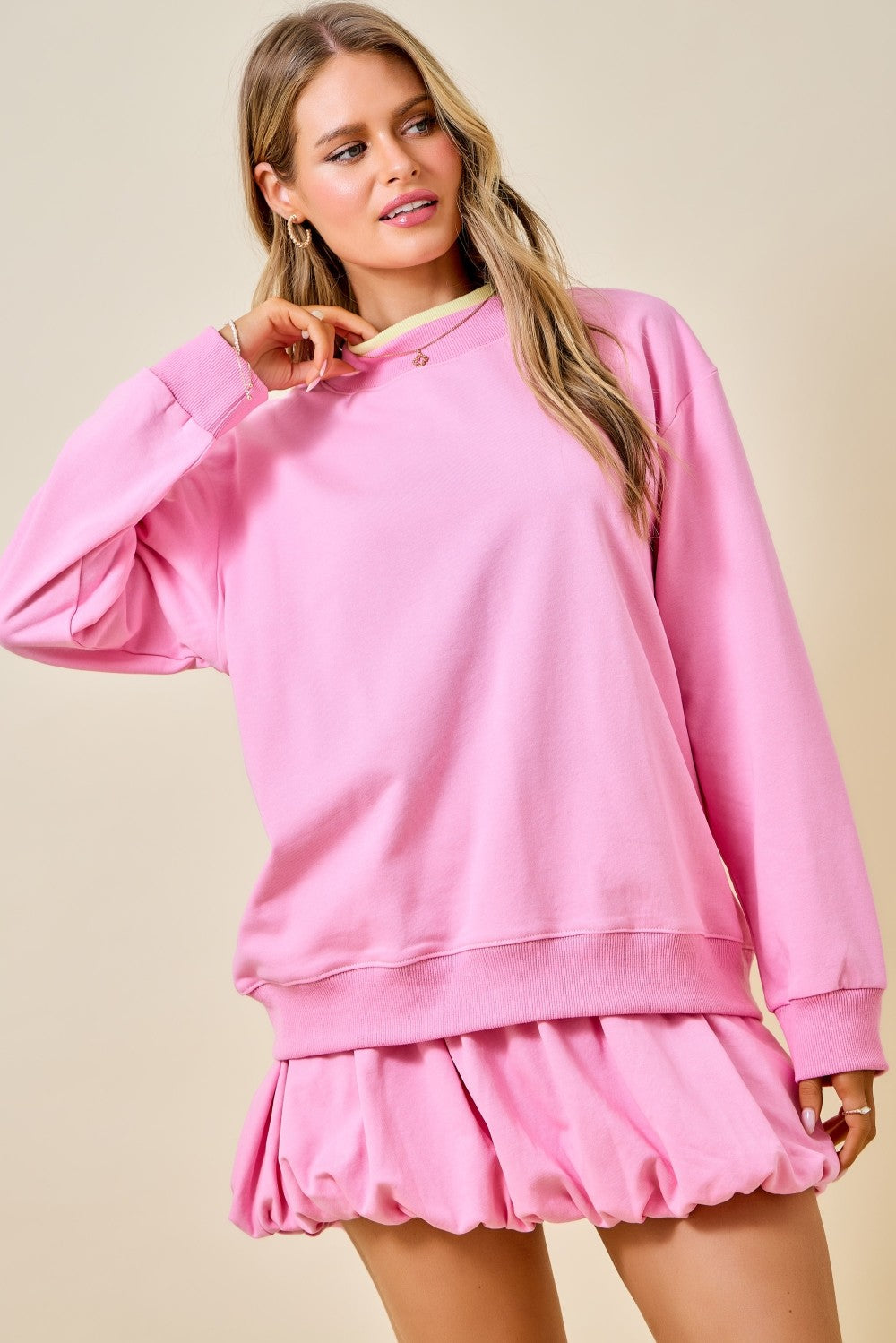 Dana Pink Mockneck