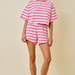 Diana Pink and White Set Shorts