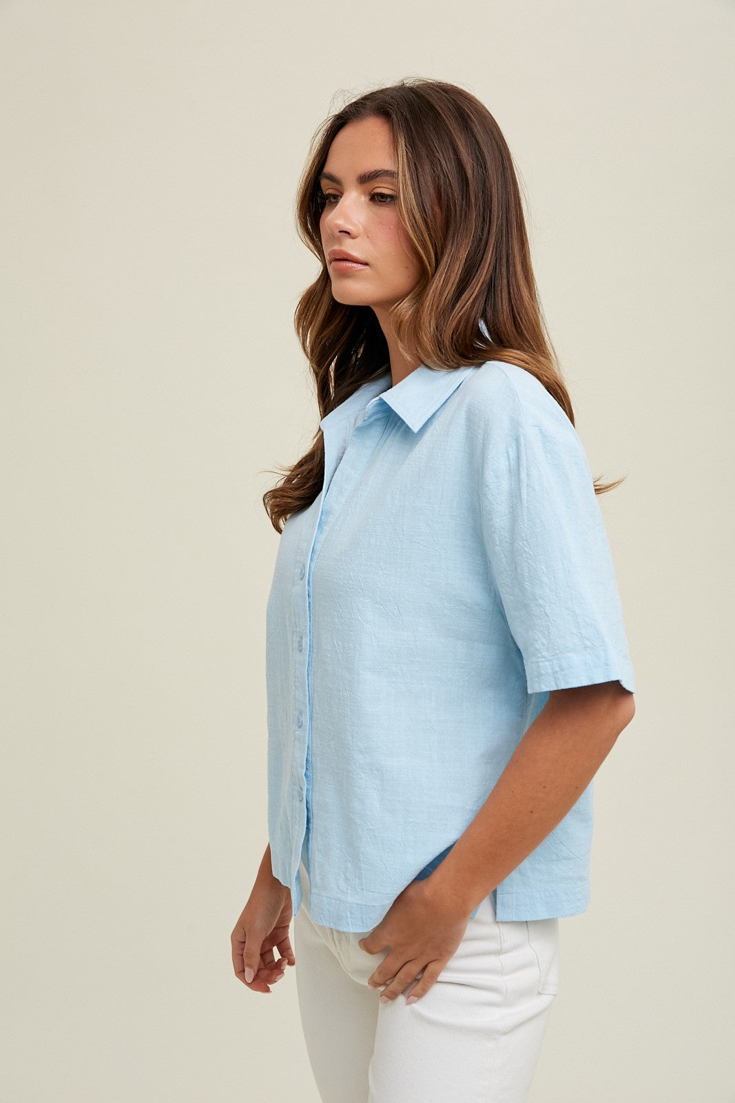 Wendy Sky Linen Top