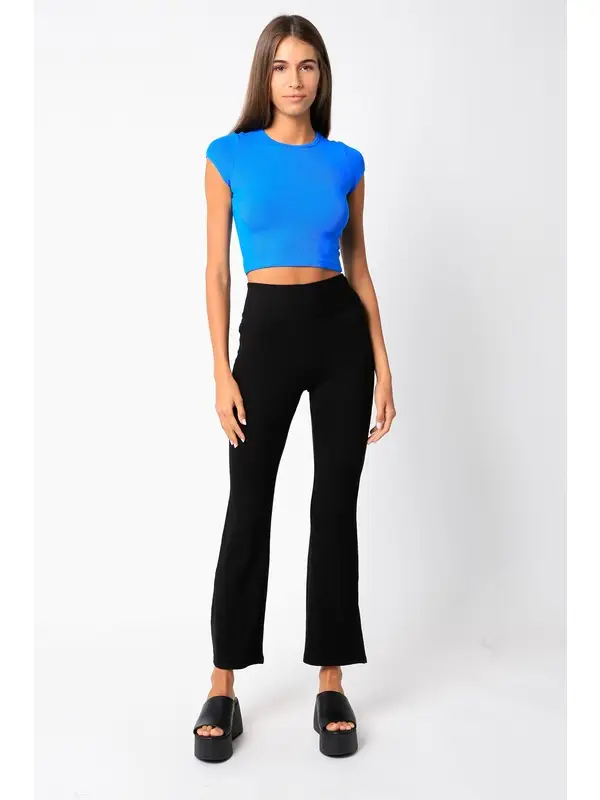 Nia Ribbed Pants Black