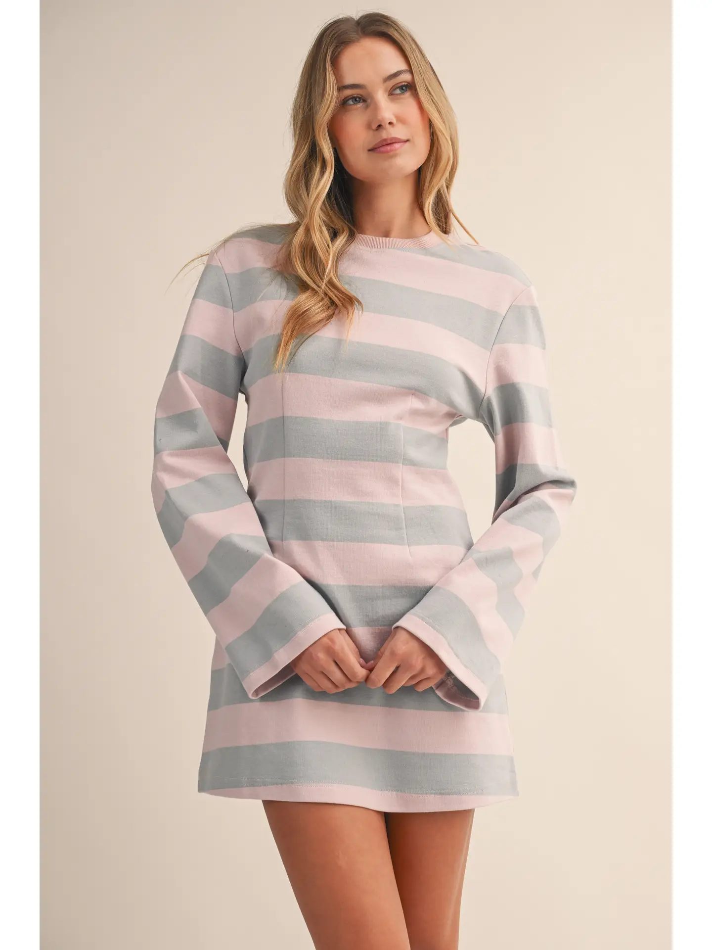 Kinsley Pink Bell Sleeve Dress