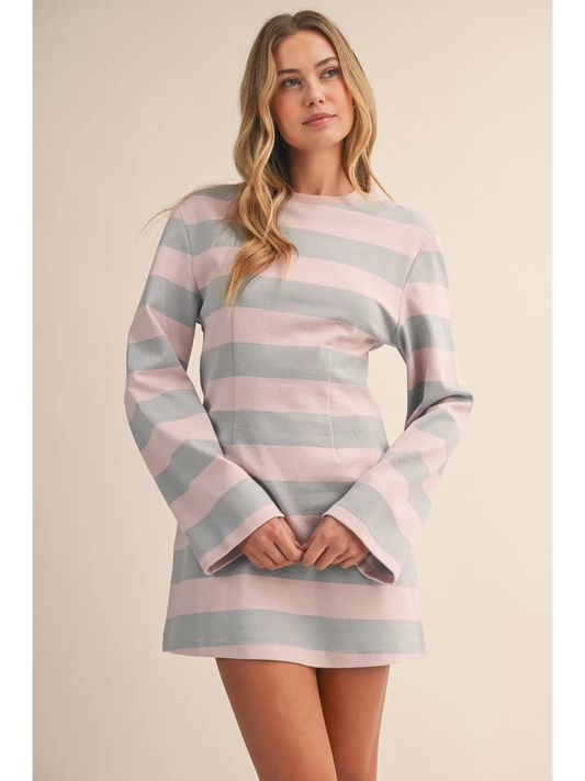Kinsley Pink Bell Sleeve Dress