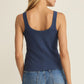 Z SUPPPLY Niko Scallop Rib Tank Top Twilight Blue